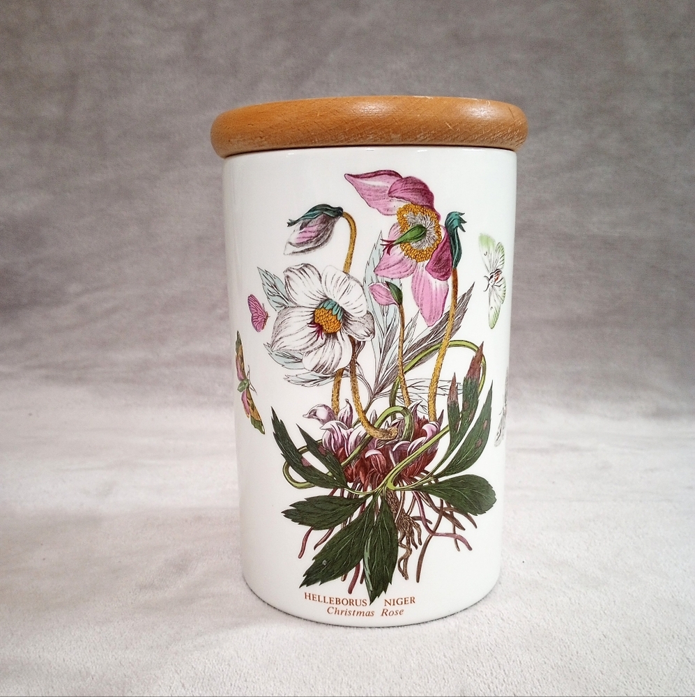 Vintage Portmeirion Botanic Garden Christmas Rose Large Storage Jar Canister